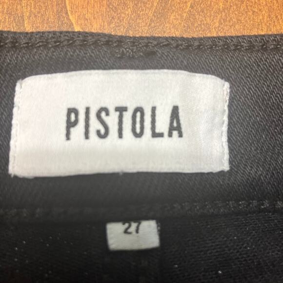 Pistola Teagan High Waist Slit Cuff Slim Leg Ankle Black Bootcut Jeans Size 27 - Picture 6 of 14